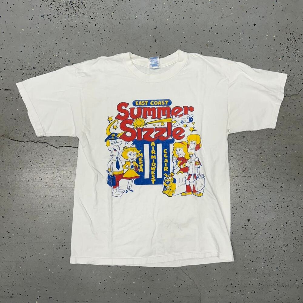 VTG East Coast Summer Sizzle T-shirt in white and blue